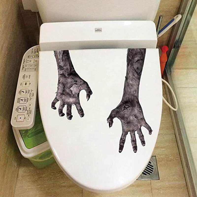 Halloween 3D Ghost Hand Wall Sticker Self-Adhesive Removable Wallpaper Horror Atmosphere Decoration Halloween Home Decor