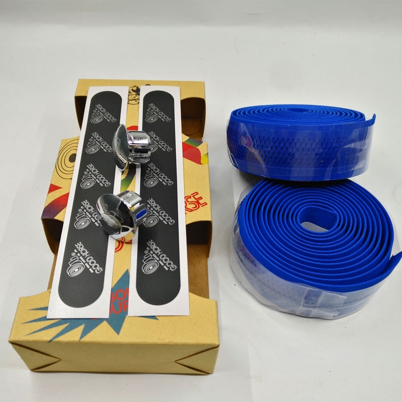 PROMEND Road Bikes Bicycle Handlebar Tape Balck Mesh Design Non-Slip Waterproof Bartape Soft EVA Sponge Tape Black