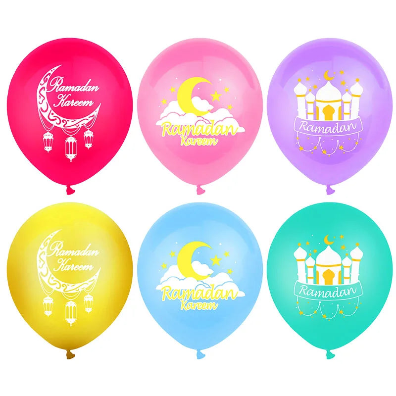 10Pcs Eid Mubarak Latex Balloon Ramadan Kareem Decoration Air Globos Ramadan Mubarak Muslim Islamic Festival Party Supplies 2024