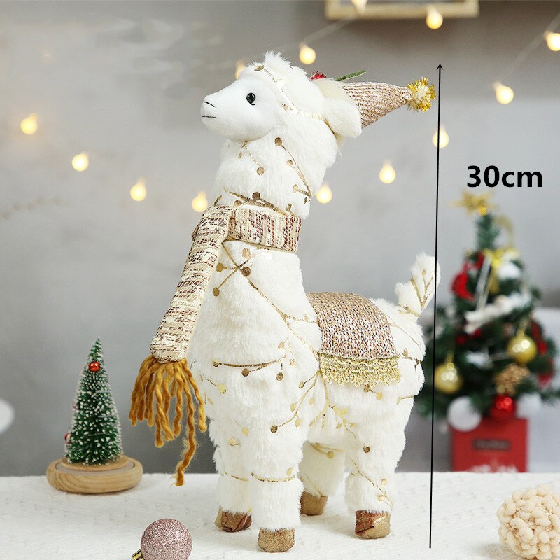 Santa Claus Snowman Alpaca Elk Christmas Decorations for Home New Year Christmas Doll Home Figures Ornaments Merry Christmas