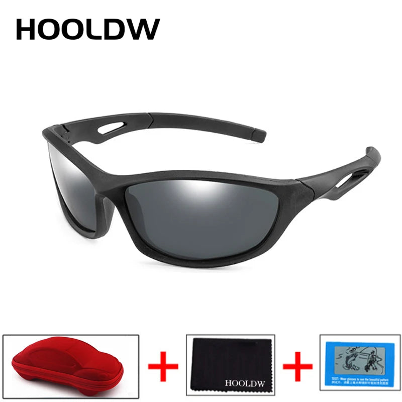HOOLDW New Children Sunglasses Polarized Sun Glasses Silicone Flexible Baby Kids Glasses Boys Girls Sport Goggles UV400 Eyewear
