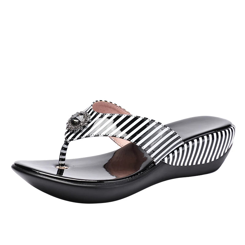 GKTINOO 2023 Summer Platform Flip Flops Fashion Beach Shoes Woman Anti-Slip Leather Sandals Women Slippers Shoe