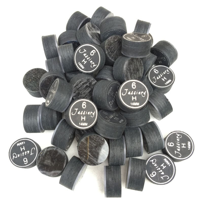 50pcs/Lot Jassinry Billiards Cue Tips With Transparent Cushion 14mm Pool Tips in S/M/H Billiard Accessories