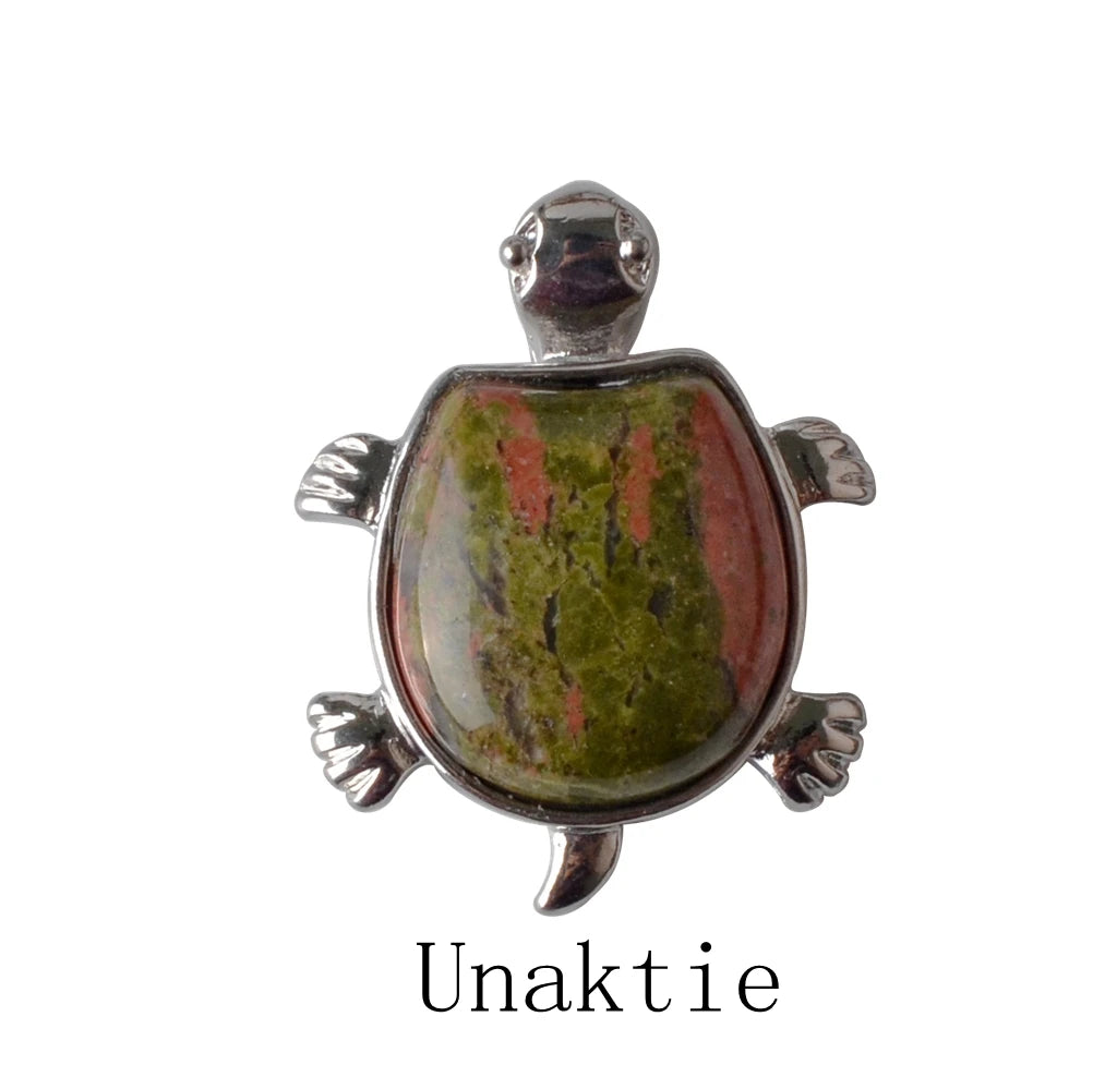 Howlite Turtle Nacklace Pendant Natural Semi Precious Stones Give for Men and Women