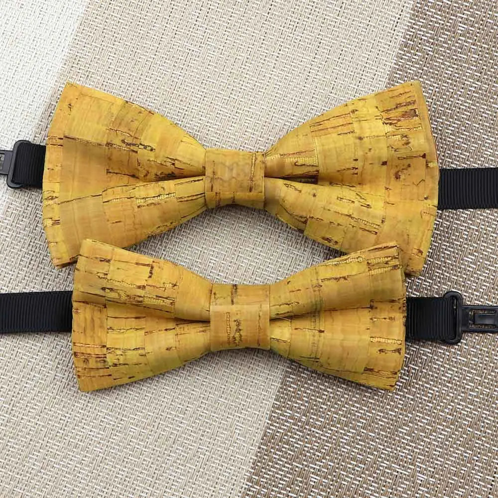 Fashion New Cork Wood Kids Bow Ties Novelty Handmade Fancy Bowtie Adjustable Butterfly Party School Children Accessories