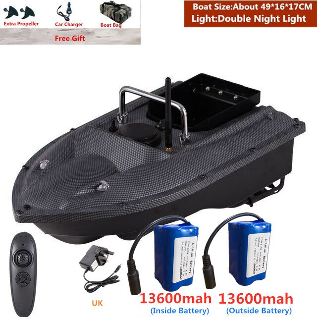 Smart Fixed Speed Cruise Radio Remote Control Fishing Bait Boat 1.5KG 500M Dual Night Light Lure Fishing RC Bait Boat Fishing