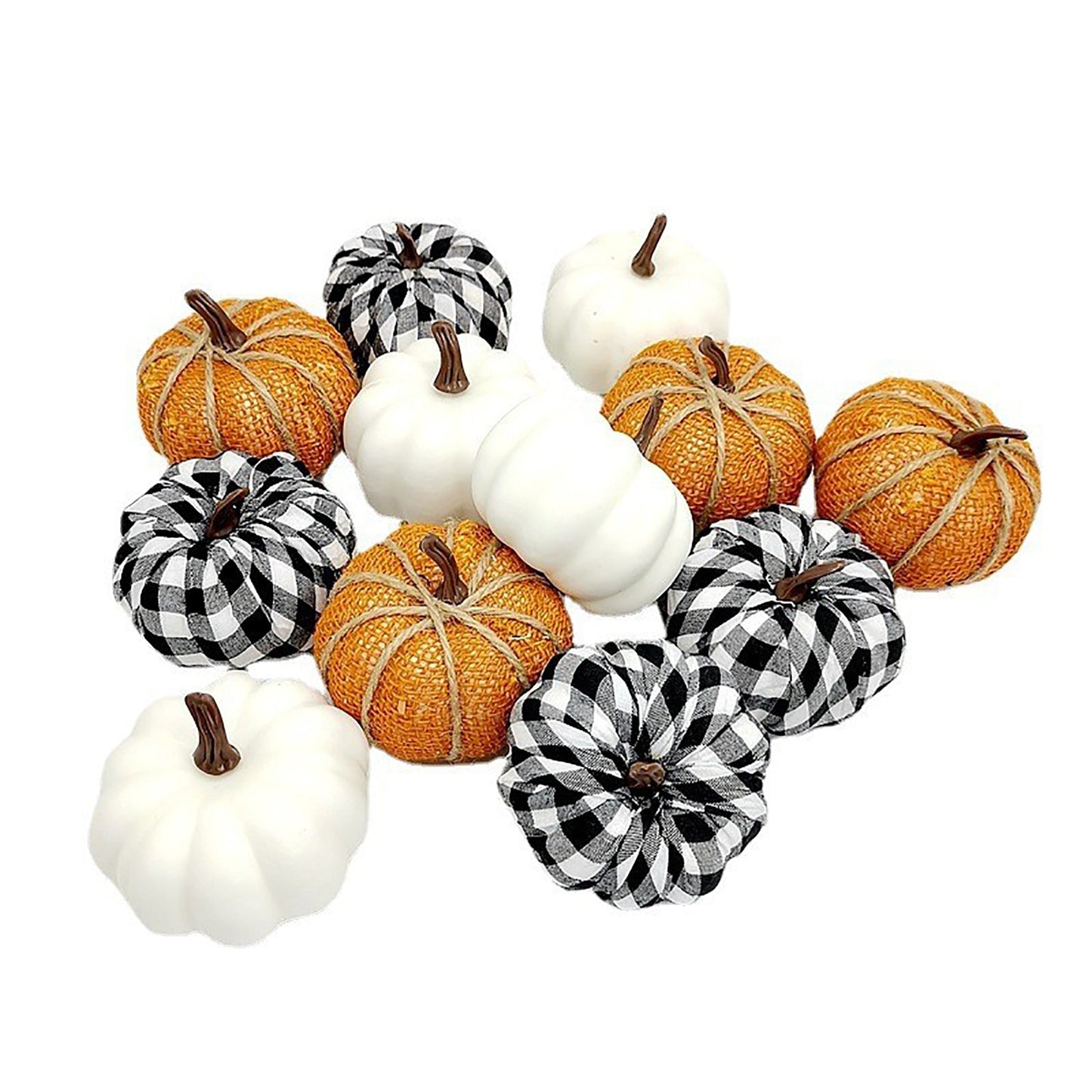 7pcs Artificial Pumpkin Mold White Yellow Halloween Thanksgiving Autumn Harvest Pumpkin Props for Home Halloween Decoration