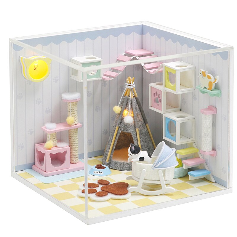 CUTEBEE Doll House Miniature DIY Dollhouse With Furnitures Wooden House Casa Diorama Toys for Children Birthday