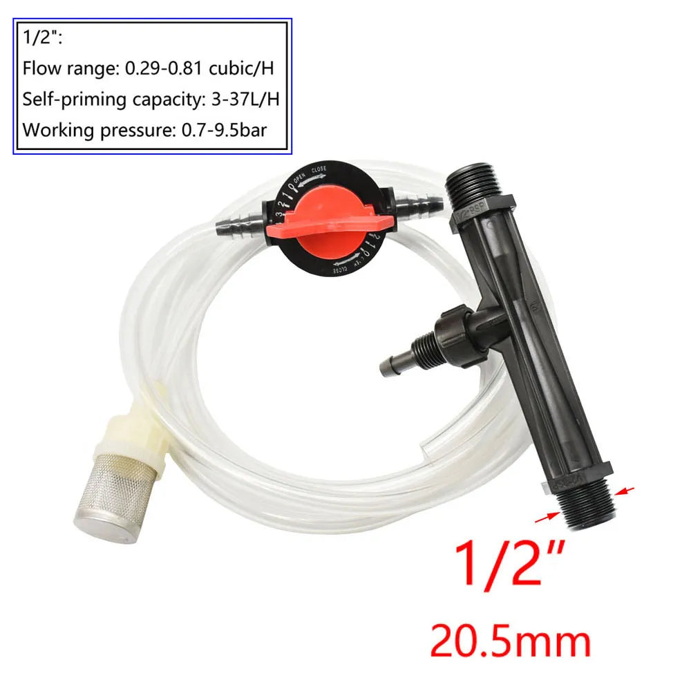 Venturi Fertilization System 3/4 1/2 Irrigation Venturi Automatic Fertilizer Injector Fertilizer Syringe 1set