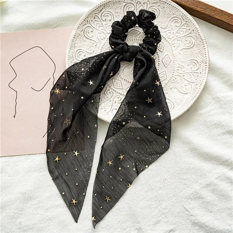 Santa Claus Bows Hair Scrunchies Long Ribbon Ponytail Scarf Hair Tie Women Girls Elastic Hair Bands Christmas Hair Accessories