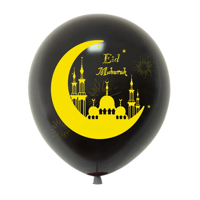 10Pcs Eid Mubarak Latex Balloon Ramadan Kareem Decoration Air Globos Ramadan Mubarak Muslim Islamic Festival Party Supplies 2024