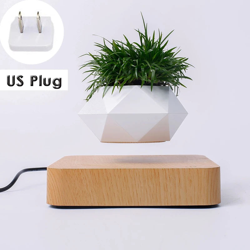 Levitating Air Bonsai Pot Rotation Planters Magnetic Levitation Suspension Flower Floating Pot Potted Plant Desk Decor