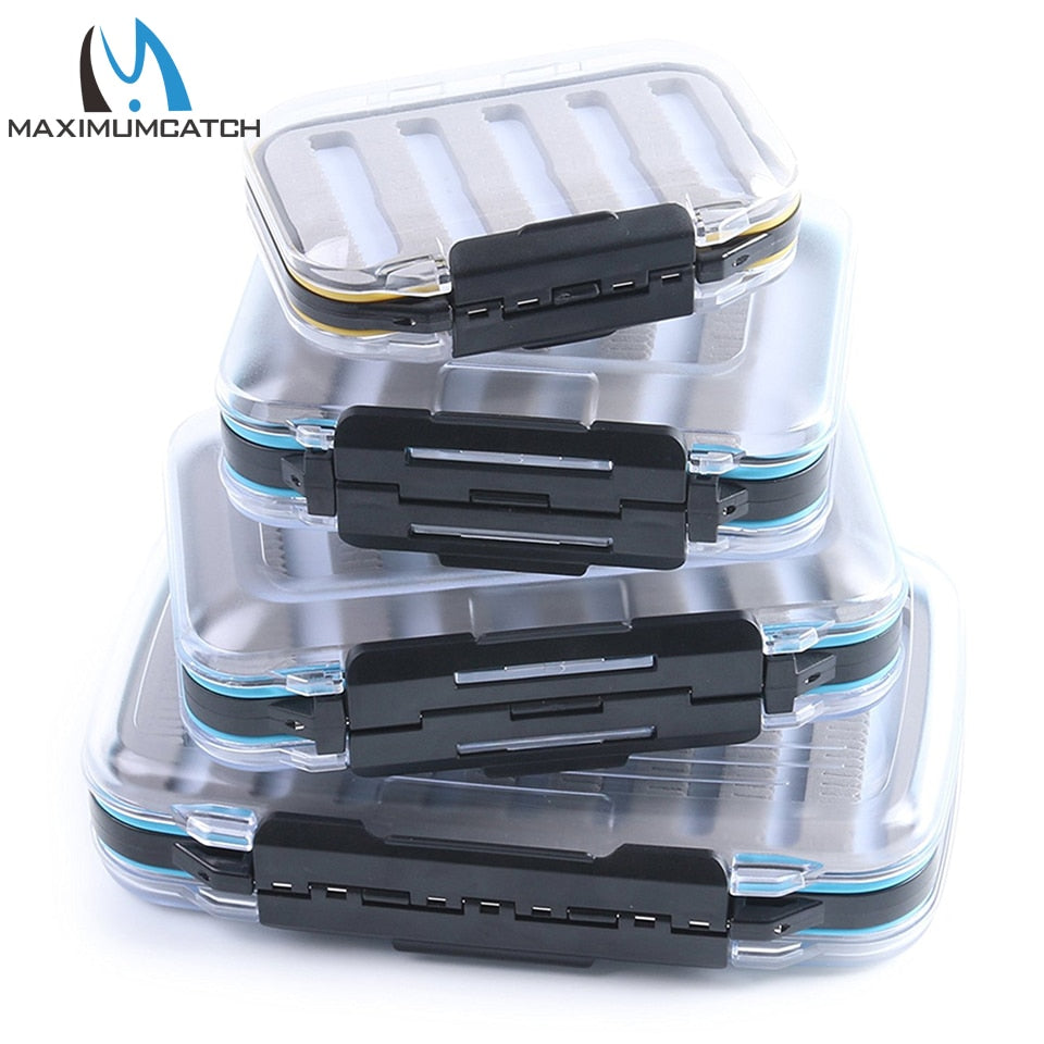 Maximumcatch Fly Box Waterproof Slit Foam High Density 4 Size Fly Fishing Tackle Box