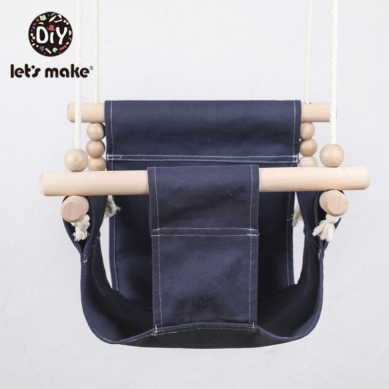 Let'S Make Cotton Baby Swing Chair Hanging Wood Children Kindergarten Toy Outside Indoor Beach Basket Swinging Chair Baby Toy
