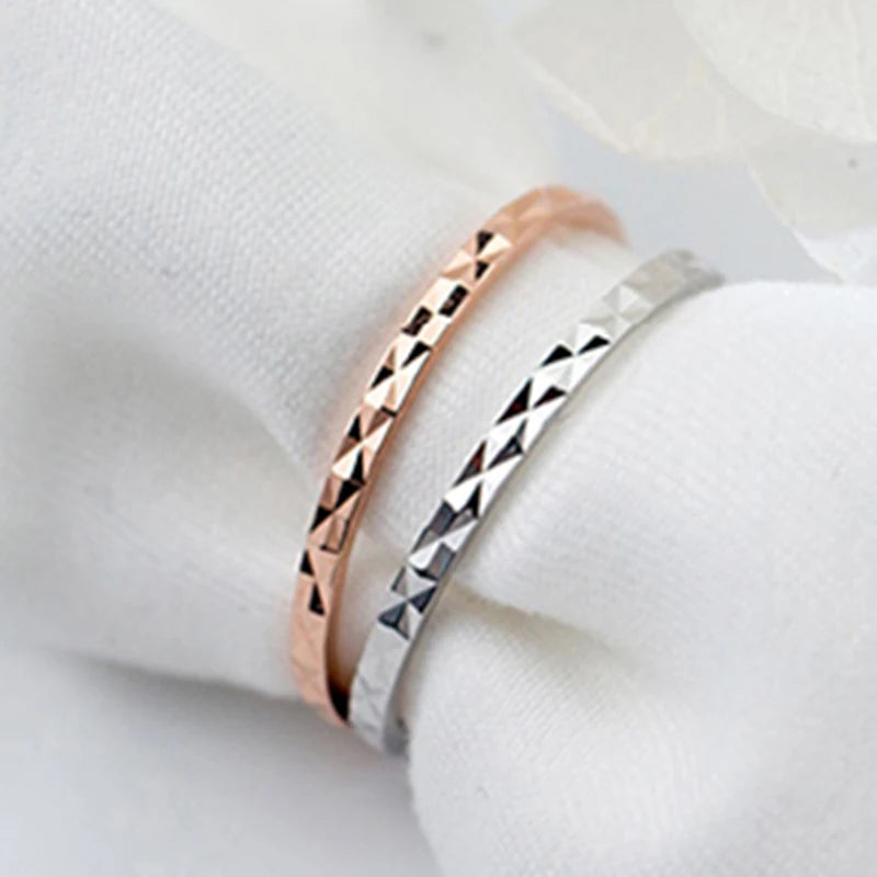 925 Sterling Silver Ring Fashion Simple Glint Gleam Fine Ring Thin Little Finger Ring for Women Jewelry
