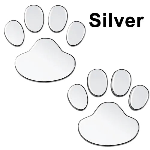 2Pcs/Set Car Sticker Cool Design Paw 3D Animal Dog Cat Bear Foot Prints Footprint Decal Car Stickers Silver Red Black Golden