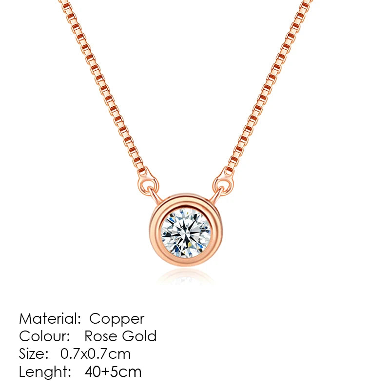 ZHOUYANG Pendant Necklaces Jewelry for Women Rose Gold Color Chain Jewellery Heart Necklace Cubic Zirconia N388