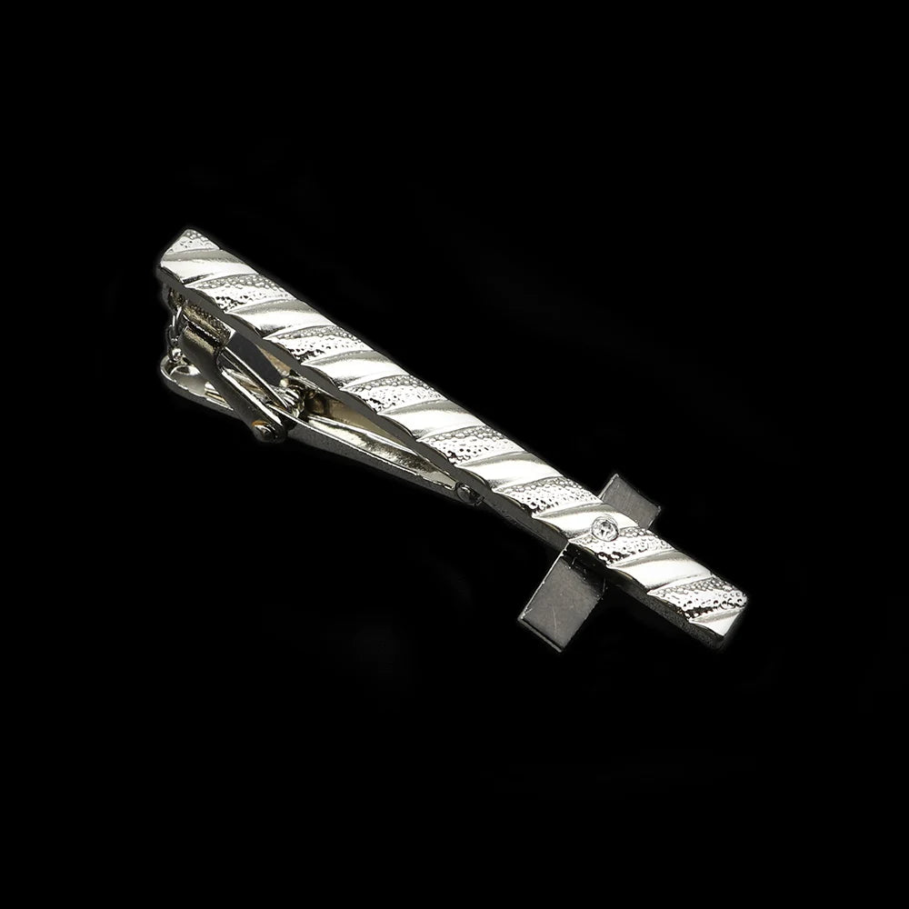 Men's Metal Tie Clip Bright Chrome Stainless Steel Jewelry Necktie Clips Pin Clasp Clamp Wedding Charm Creative