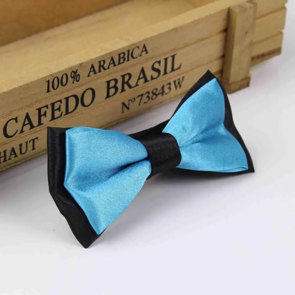 Classic Kid Suit Neckwear Baby Boy's Girls Fashion Solid Color Adjustable BowtiE Chlidren Two Tone Pet Dog Cat Bow Tie