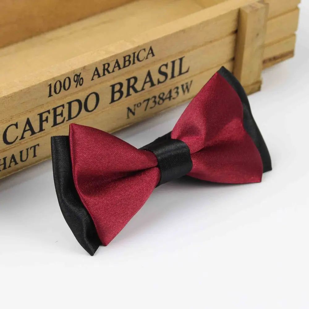 Classic Kid Suit Neckwear Baby Boy's Girls Fashion Solid Color Adjustable BowtiE Chlidren Two Tone Pet Dog Cat Bow Tie