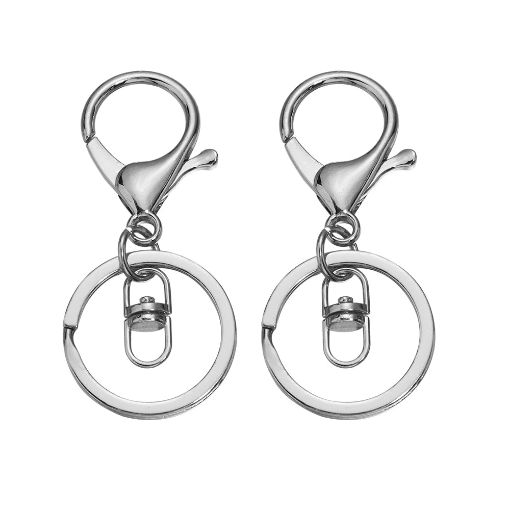 Louleur Key Chain Key Ring Keychain Bronze Rhodium Gold Color 28mm Long Round Split Keyrings DIY Jewelry Making