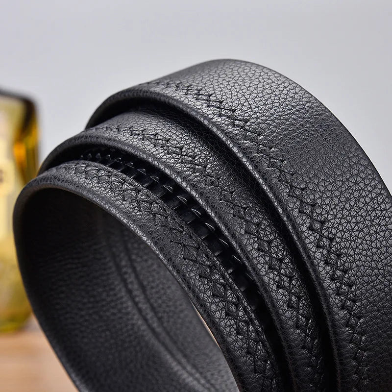 100 120 130 140 150 160 170 180cm Automatic Belt Without Buckle Men Width 3.5cm No Buckle Good Quality Leather Belt Body Strap