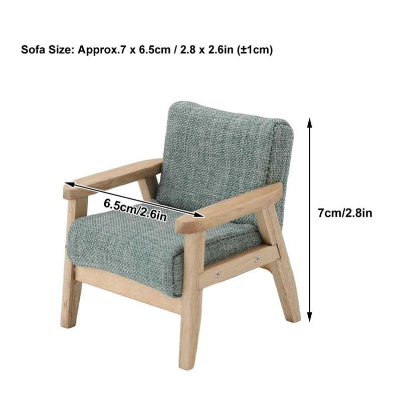 1/12 Miniature Sofa Simulation Dollhouse Sofa Living Room Furniture Children Doll House DIY Pretend Play Role Toys