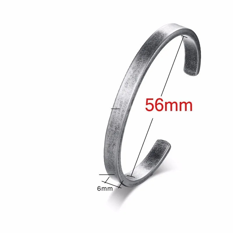Solid Golden Flat 6mm 8mm Cuff Bangles for Men Bracelet Brackelts Brazalet Bileklik Braslet