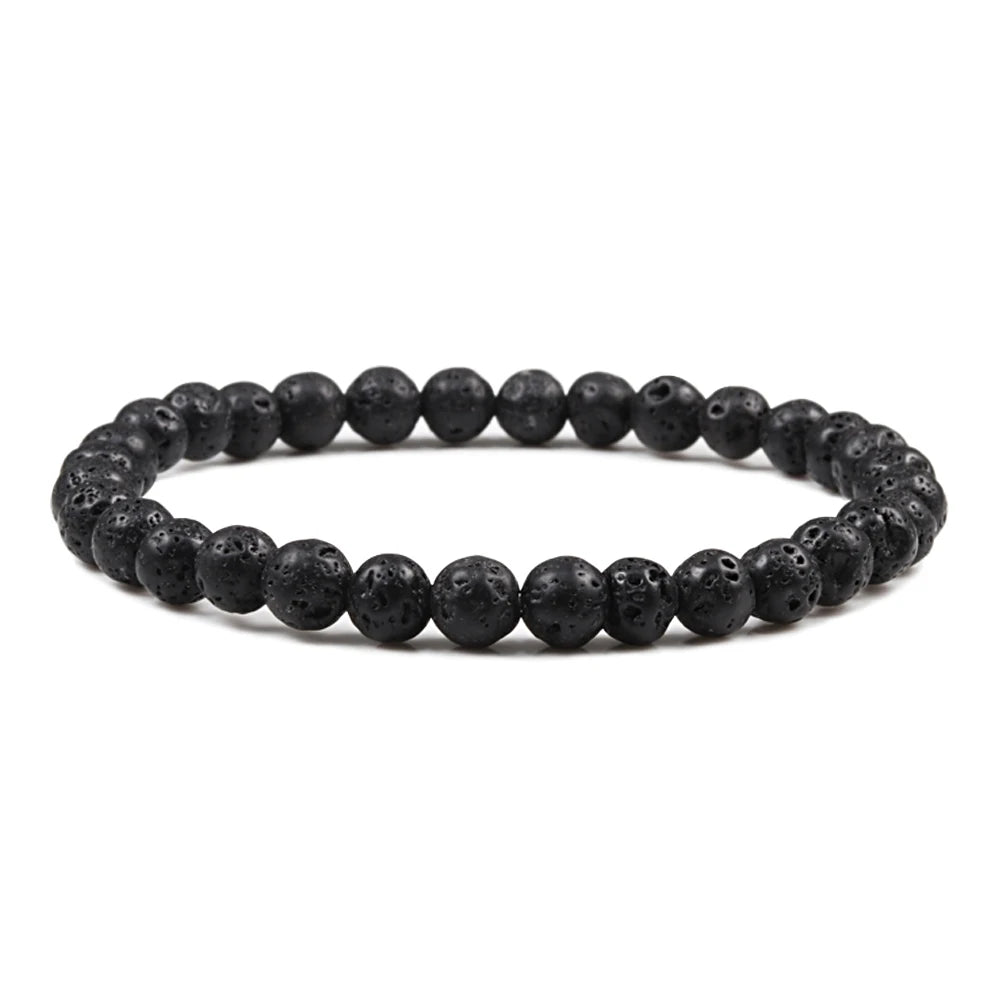 10mm Tiger Eye Natural Stone Beads Bracelet 3 Size Buddha Lava Round Beads Elasticity Rope Bracelets for Men Yoga Handmade Jewel