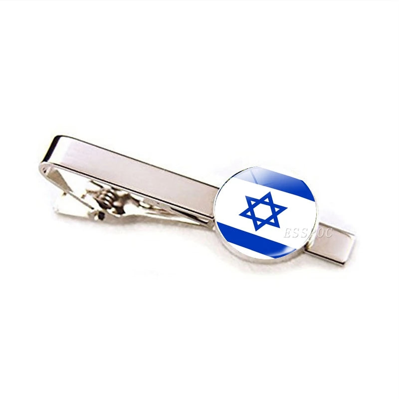 30 Countries National Flag Tie Clips Men Metal Necktie USA Flag Clip Pins Button Wedding Suit Accessories