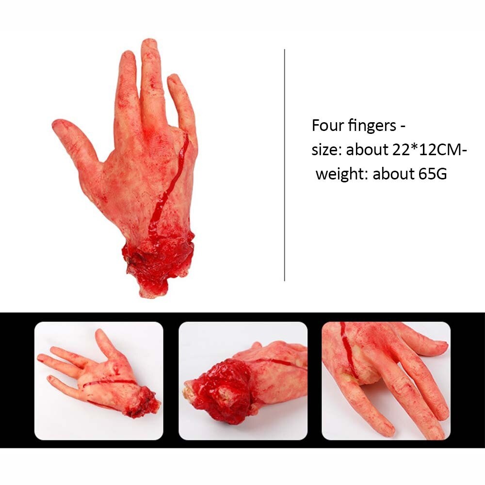 Halloween Horror Props Bloody Hand Haunted House Party Decoration Scary Fake Hand Finger Leg Foot Brain Heart Halloween Supplies