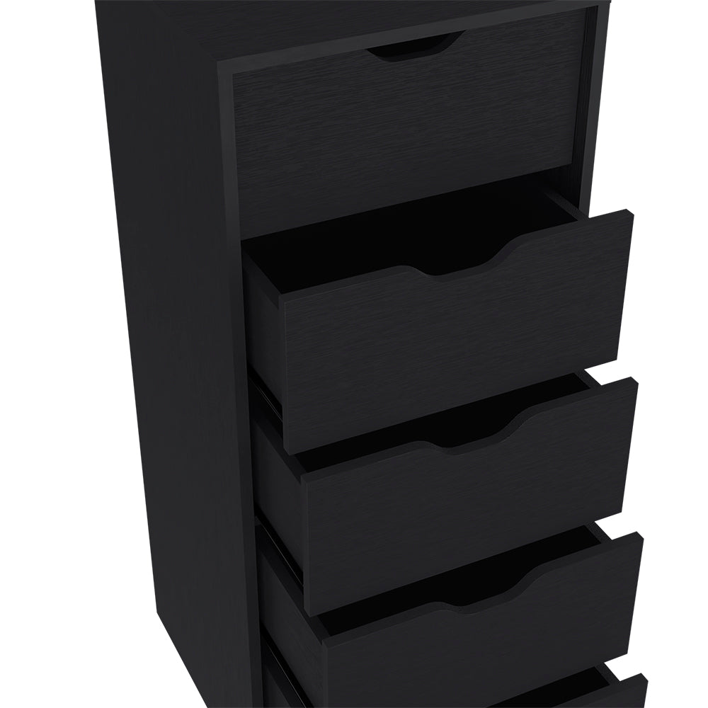 Kamran Dresser, Five Drawer Narrows -Black