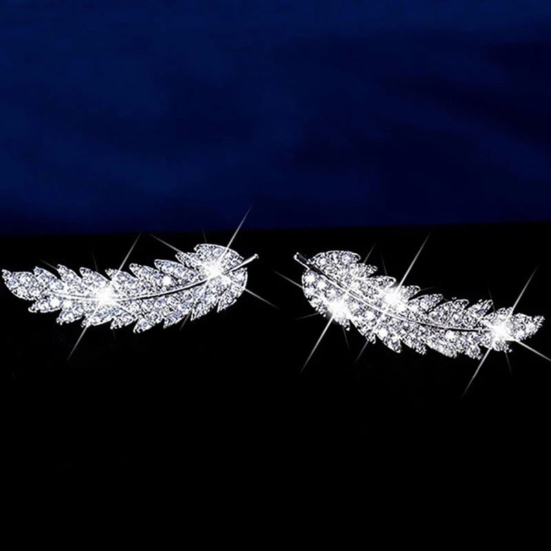 ZHOUYANG Stud Earrings for Women Delicate Feather & Leaf Shaped Gold Color-Colour Party Daily Jewelry KAE060