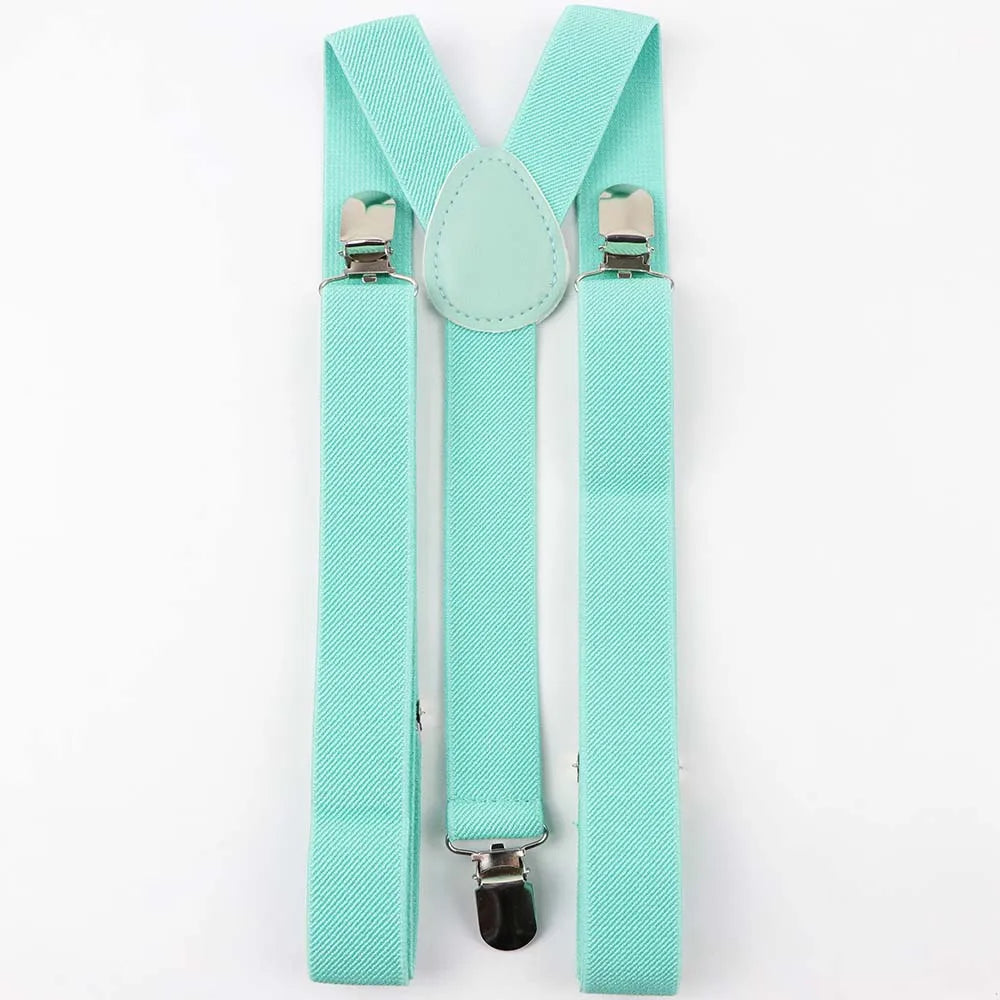 Solid Color Man's Belt Men Women Suspenders Polyester Y-Back Braces Adjustable Elastic