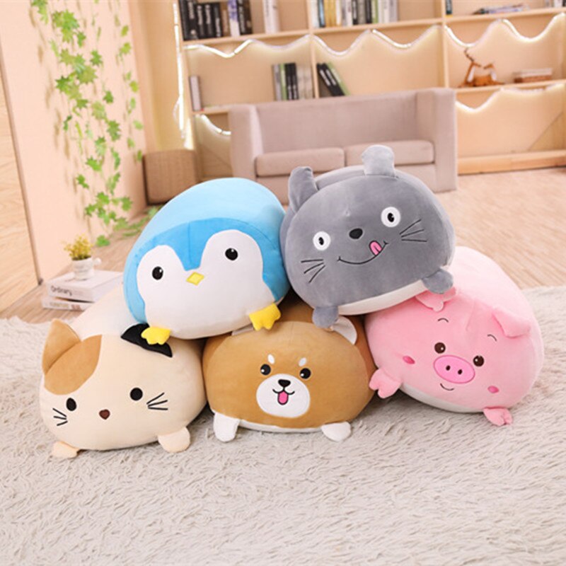 Soft Animal Cartoon Pillow Cushion Cute Fat Dog Cat Totoro Penguin Pig Plush Toy Stuffed Lovely Kids Birthday