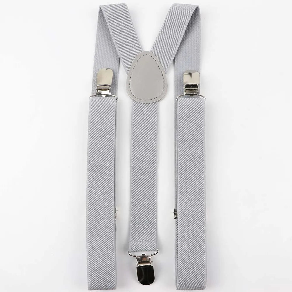 Solid Color Man's Belt Men Women Suspenders Polyester Y-Back Braces Adjustable Elastic