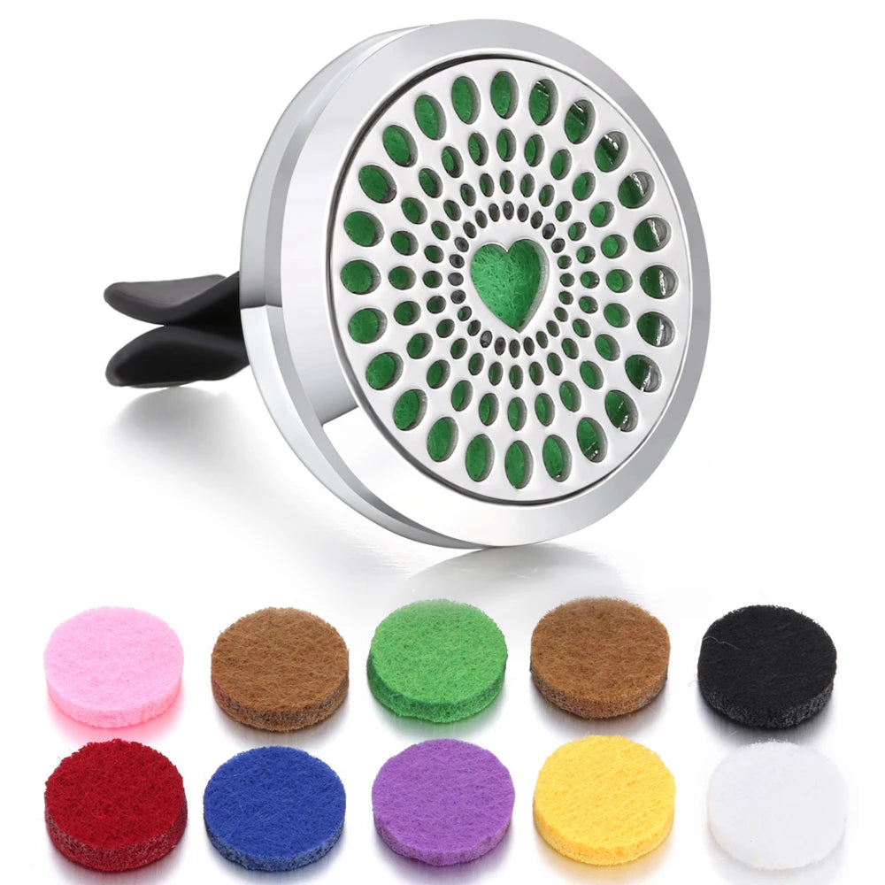 Aromatherapy Jewelry Car Perfume Diffuser Clip 30mm Flower Tree of Life Perfume Essential Oil Diffuser Locket Pendant Necklace