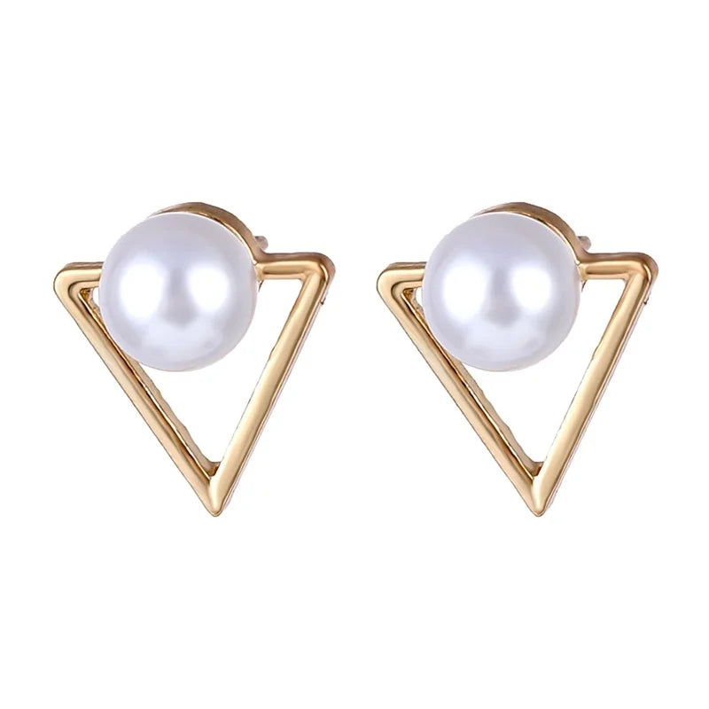 FNIO Big Simulated Pearl Earrings 2019 for Women Lover Geometric Round Heart Drop Dangle Earring Korean Statement Jewelry