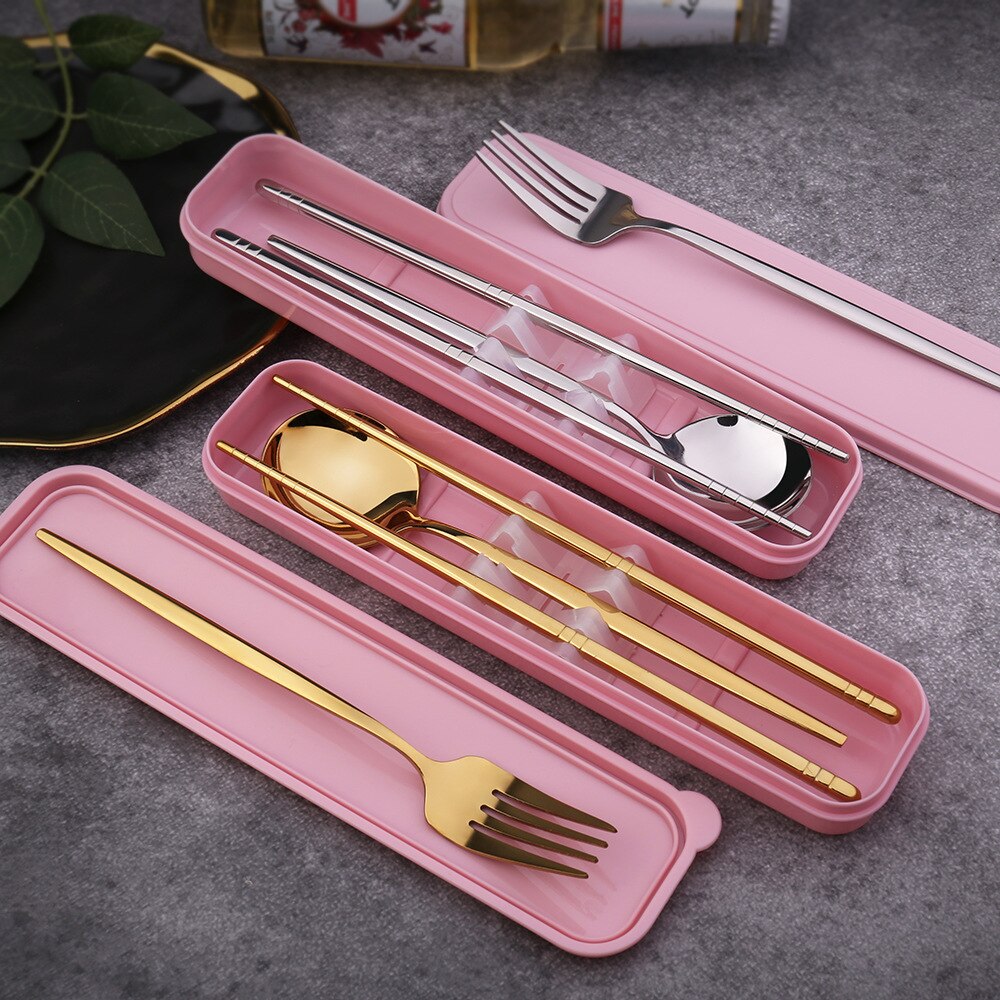 TUUTH Dinner Set Cutlery Stainless Steel Tableware Knife Fork Spoon Dinnerware Set With Box Western Dinner Tools