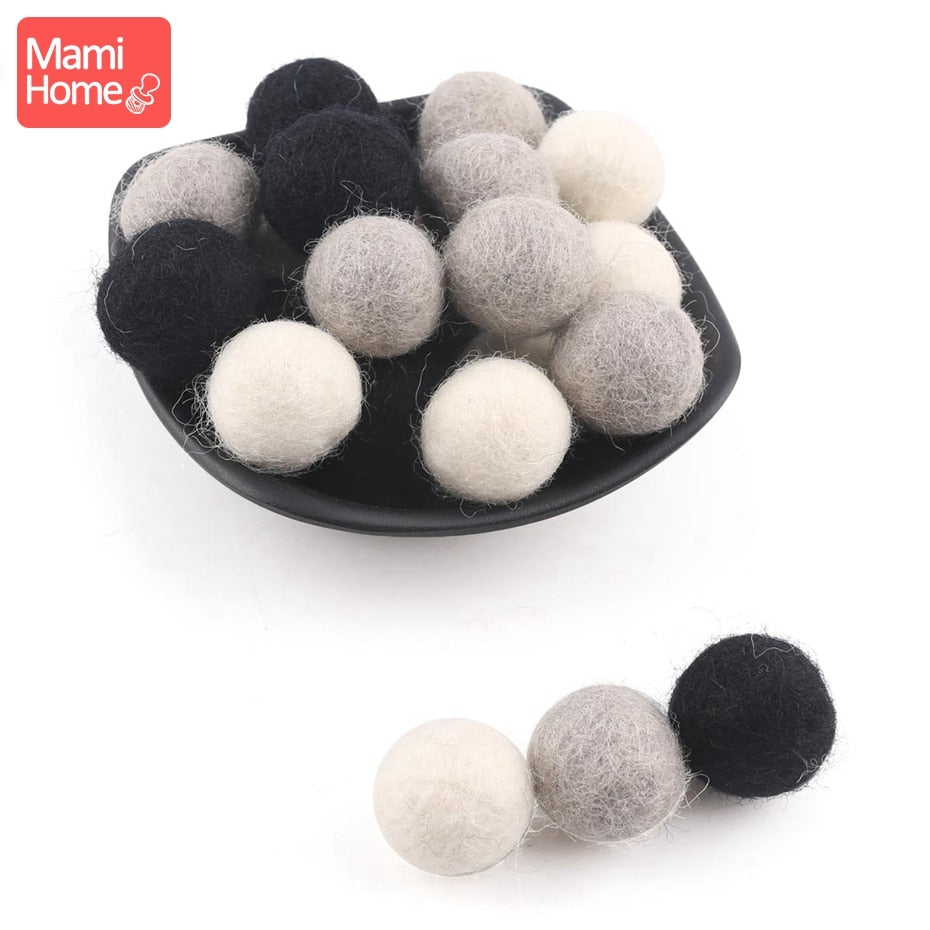 25pc Wool Balls Coloiful Beads Christmas DIY Crafts Baby Nursing Accseeories Decor Room Felt Wool Soft Making Baby Bed