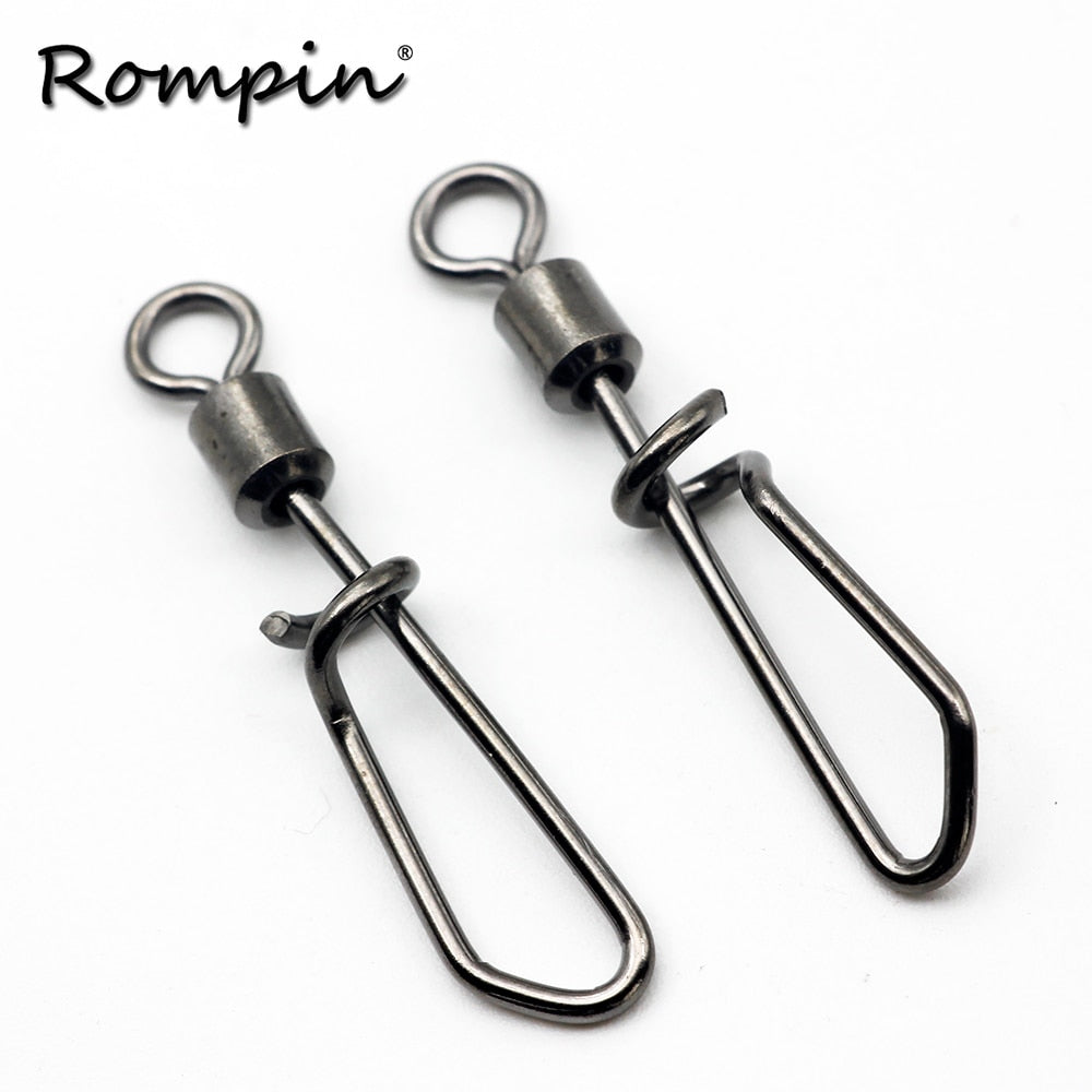 Rompin 20pcs Connector Barrel Swivels Rolling Swivels With T Shape Snap Fish Fishing Tackle Fishing Swivel Pesca Accessory