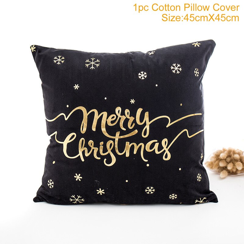 QIFU Cotton Linen Merry Christmas Cushion Covers 45x45cm Decorative Christmas Pi
