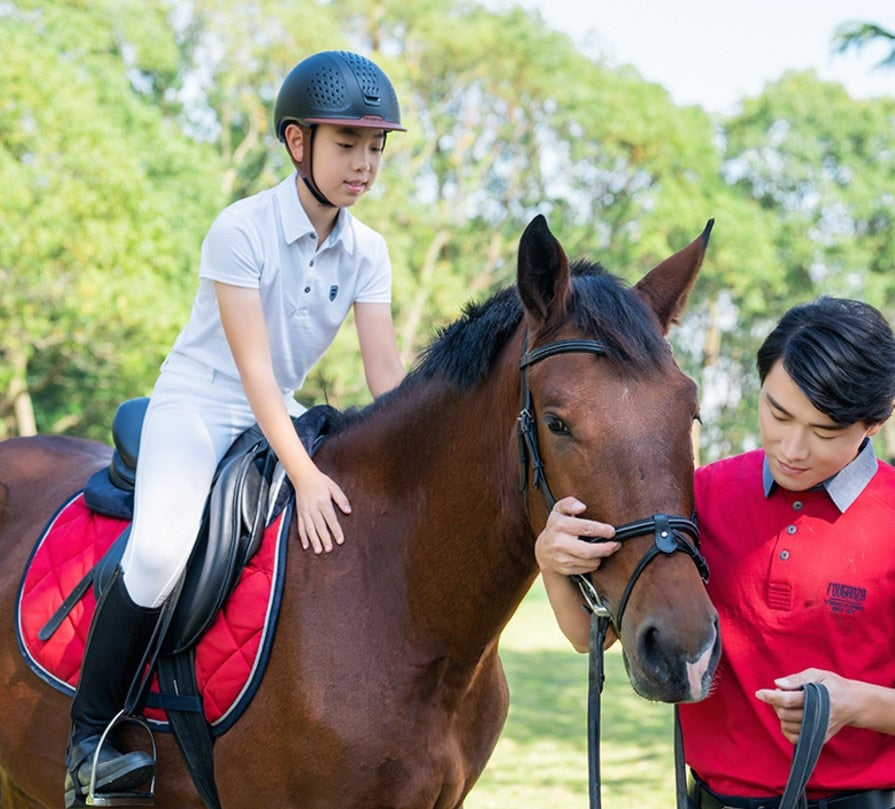 Children's Sports POLO Junior Race Equestrian Short-Sleeved T-Shirt Cotton Children's Equestrian Clothing Top