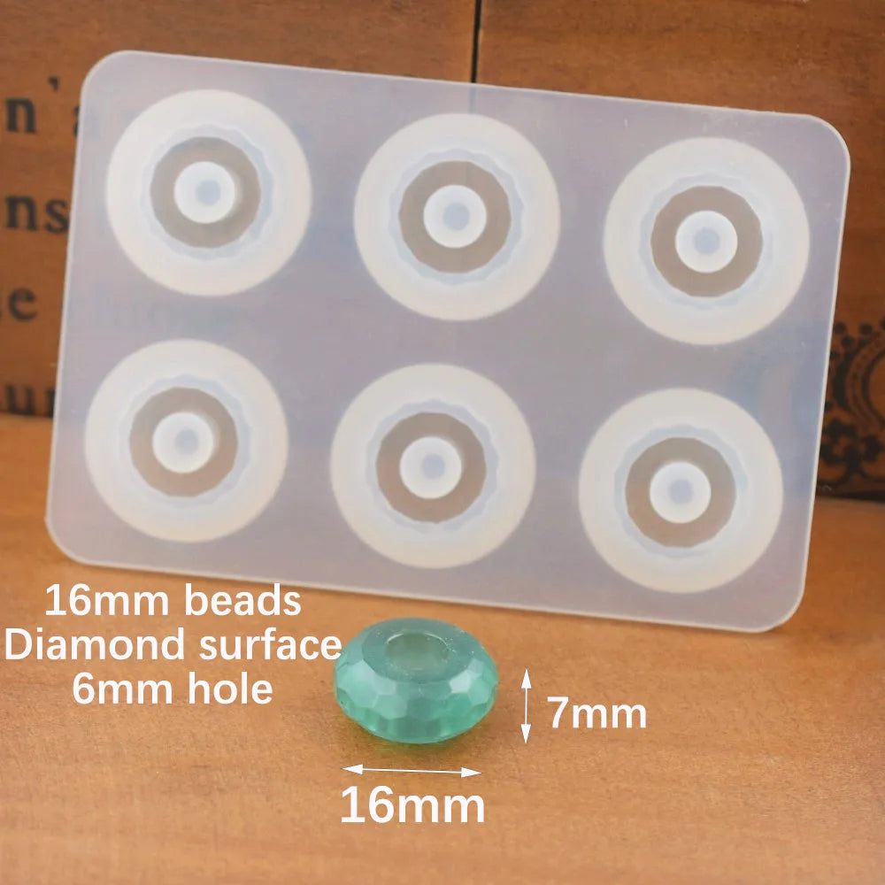 SNASAN Silicone Mold for 12mm 16mm Beads With Big Hole Jewelry Making Necklace Bracelet Bead Epoxy Resin Silicone Mould Handmade
