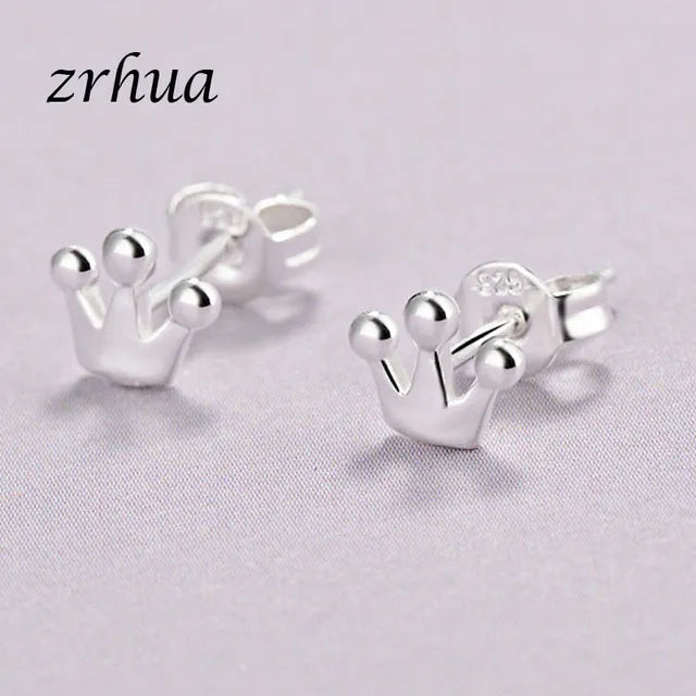 Newest 925 Sterling Silver Needle Women's Jewelry Cute Chic Stud Earrings for School Girls Kids Lady Birthday S925 Stamp