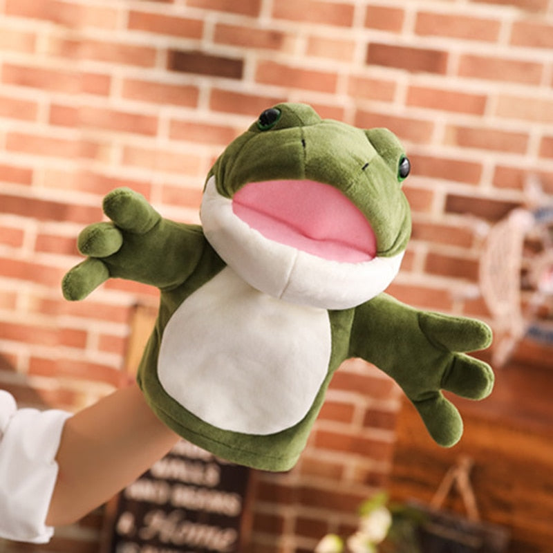 Dinosaur Shark Crocodile Plush Puppets Stuffed Lifelike Frog Hand Puppets for Kids Plush Soft Animal Puppets Doll Kids Toys