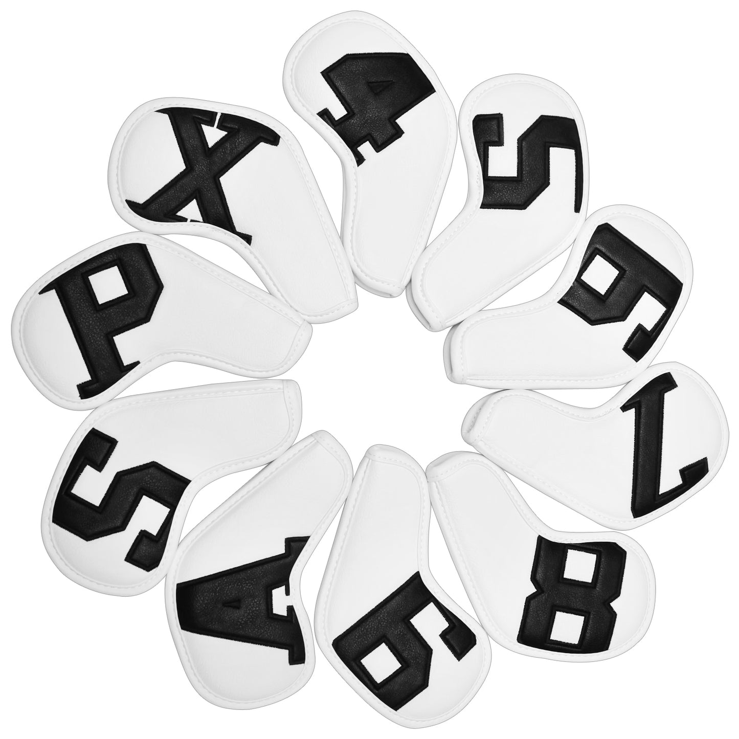 Siranlive Golf Iron Head Covers 9pcs/10pcs (4~9,P ,A ,S,X ) Simple Style Waterproof PU Leather