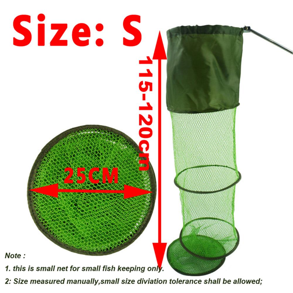 JIGEECARP 1pc Mini Panfish Fishing Keep Net Collapsible Fish Shrimp Dip Net Cage Fish Keeper Mesh Creel Fishing Tools