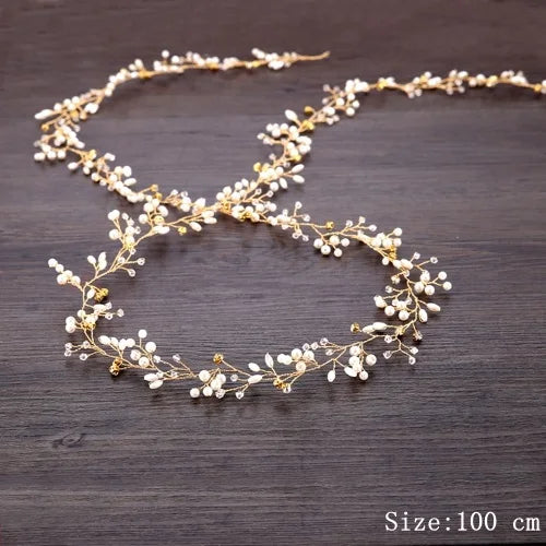 Rhinestone Crystal Headbands Wedding Hair Accessories Bridal Pearl Headband Pearl Hair Band Handmade Bridal Head Jewelry