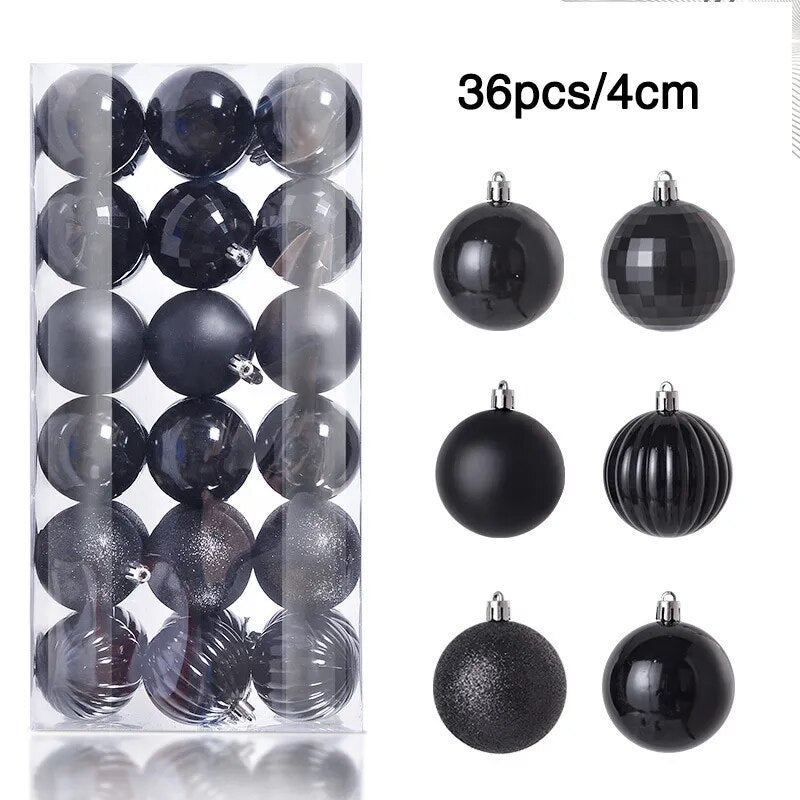 24/36pcs Christmas Balls Christmas Tree Ornament Hanging Pendent Xmas Decoration 2023 Christmas Ornaments Navidad 2024